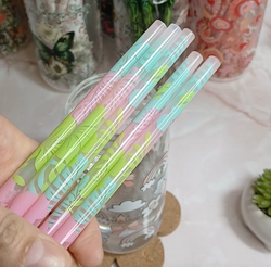 Colour changing Monstera - Reusable Plastic Straw - 9 inch