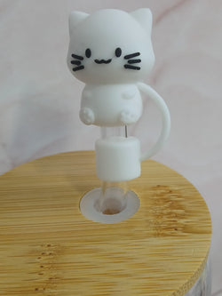 White Cat Straw Topper