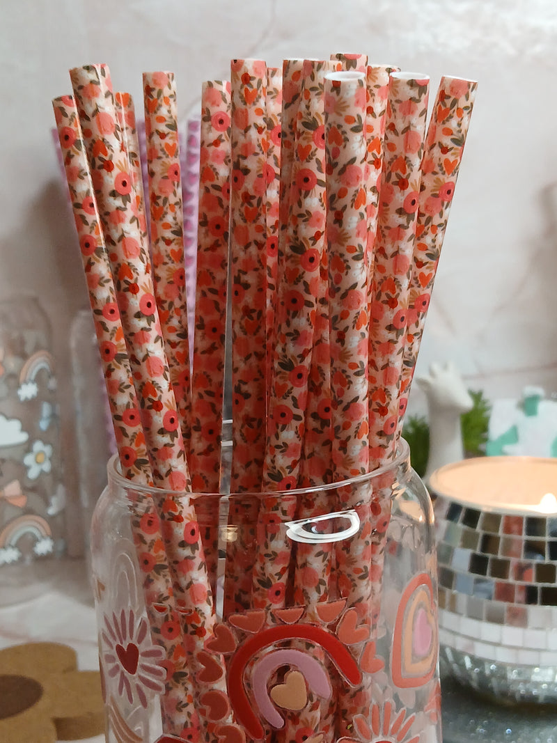 Tulip Flowers - Reusable Plastic Straw - 9 inch