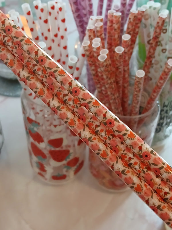 Tulip Flowers - Reusable Plastic Straw - 9 inch