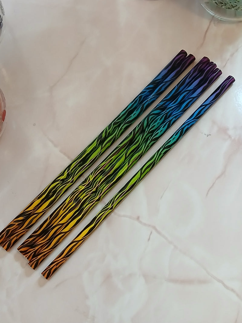 Neon Zebra Straw-9inch